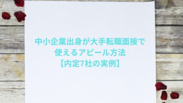 中小企業出身が大手転職面接で使えるアピール方法【内定7社の実例】