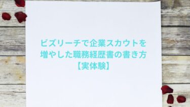 ビズリーチで企業スカウトを増やした職務経歴書の書き方【実体験】