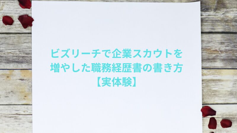ビズリーチで企業スカウトを増やした職務経歴書の書き方【実体験】
